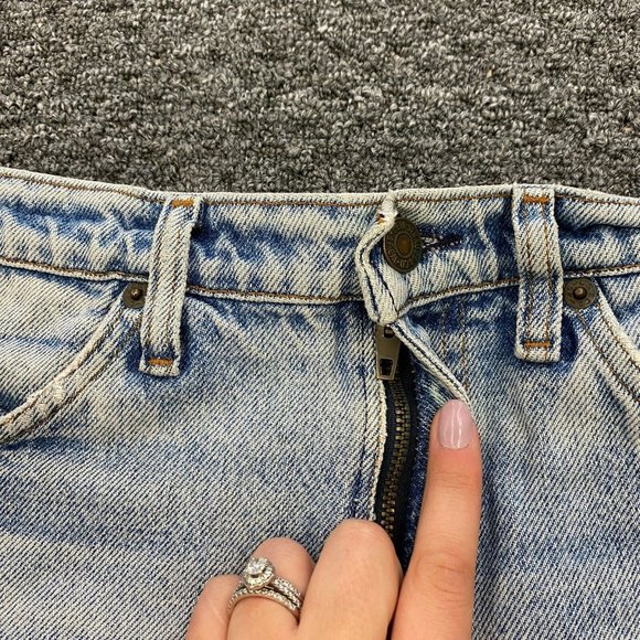 70's Orange Tab Levi's Cutoff Jean Shorts Size 32 Vintage High Rise Light Denim - Picture 2 of 11